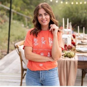 Jillian Harris Jillybox orange shirt L